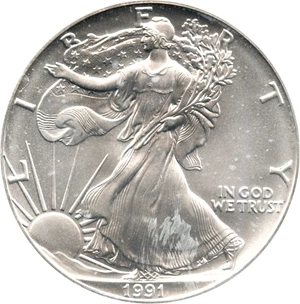 image for: 1991 Silver Eagle $1 NGC MS69