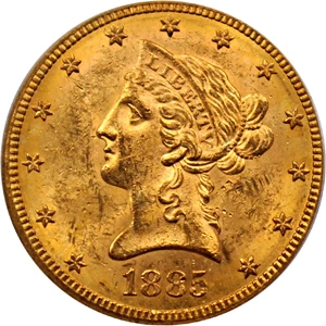 image for: 1885-S $10 PCGS MS61 (OGH)