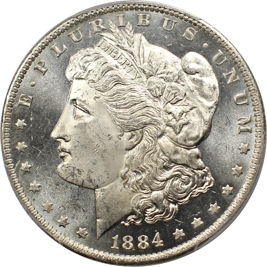 image for: Top 100 VAM: 1884-O $1 PCGS/CAC MS64 PL (VAM-6, O/O)