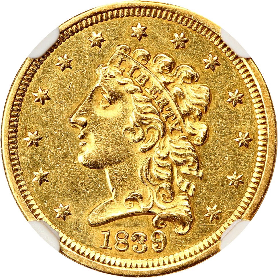 image for: 1839 $2 1/2 NGC AU58