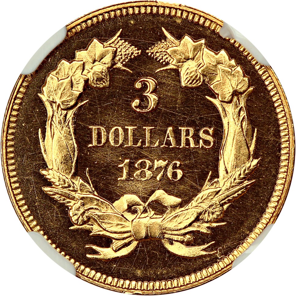 image for: 1876 $3 NGC Proof 66+ UCAM ex: Simpson