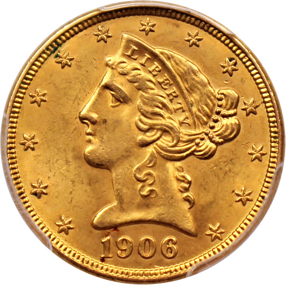image for: 1906-D $5 PCGS MS64