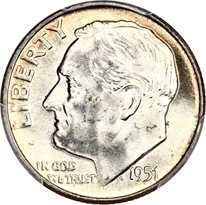 image for: 1951 10c PCGS MS66 FB