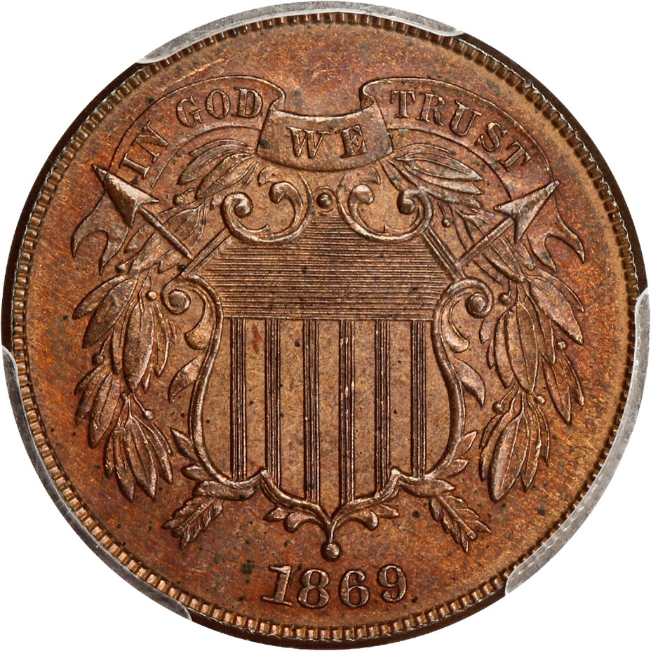 image for: 1869 2c PCGS MS63 RB