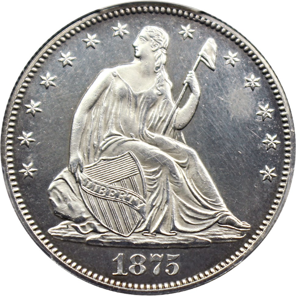 image for: 1875 50c PCGS Proof 62 CAM