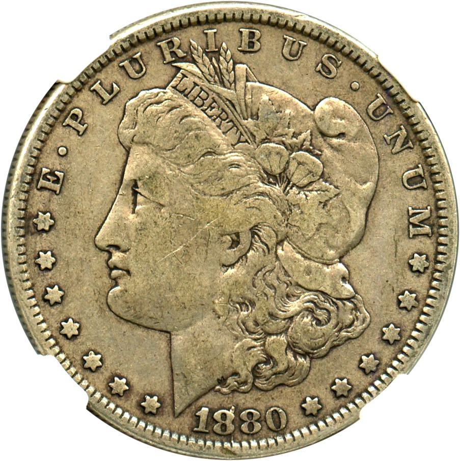 image for: Top 100 VAM: 1880 $1 NGC VF20 (VAM-1A, Knobbed 8)