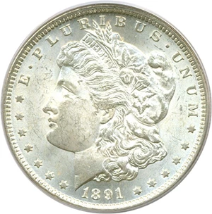 image for: 1891-CC $1 PCGS MS64