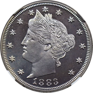 image for: 1883 5c NGC/CAC Proof 67 (No Cents)