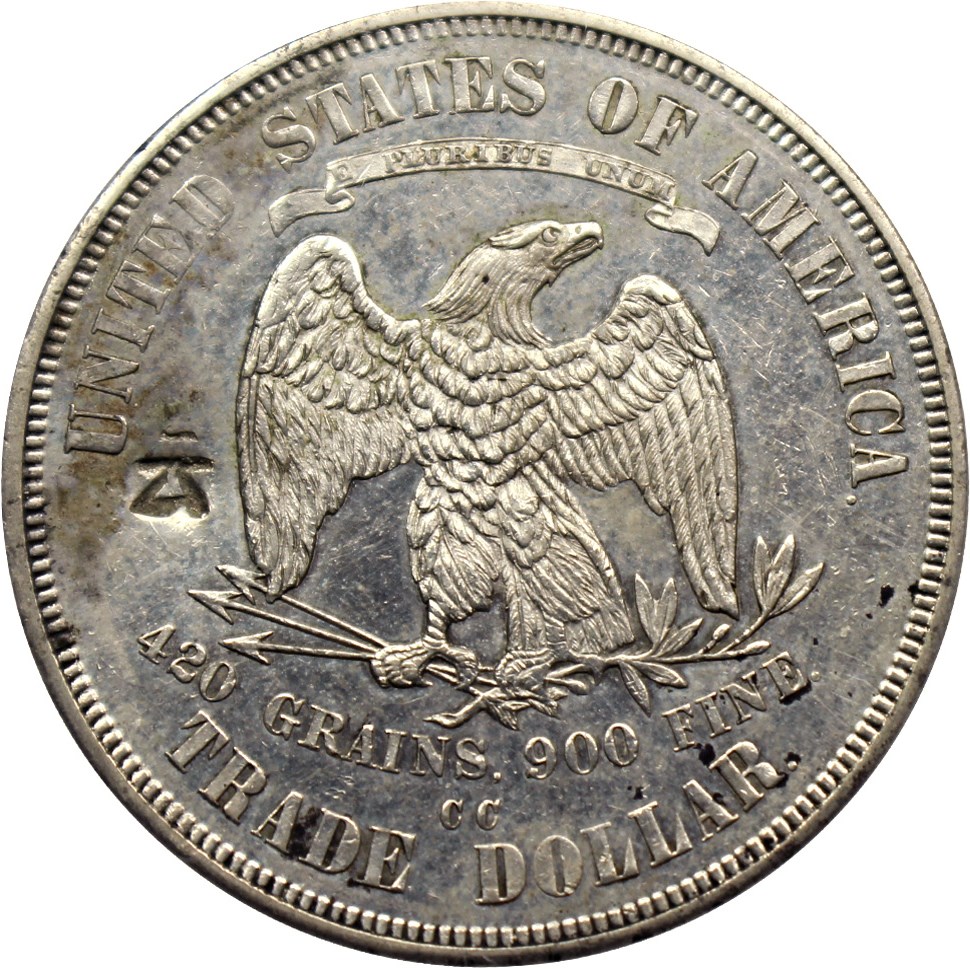 image for: 1874-CC Trade$ PCGS AU55 (Chop Mark)