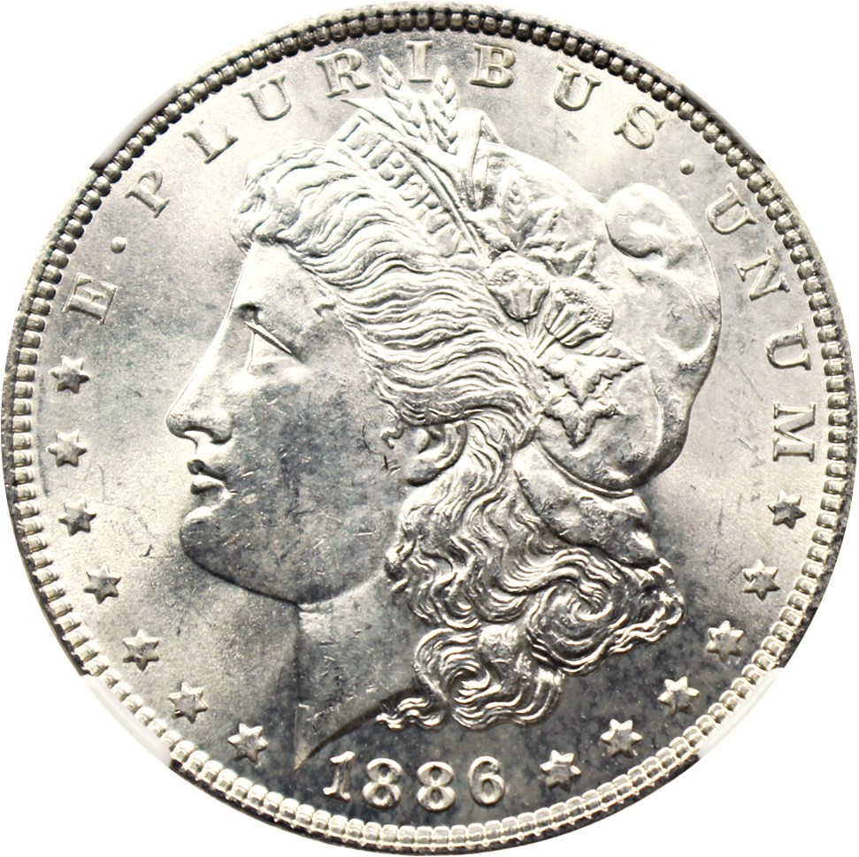 image for: Hot 50 VAM: 1886 $1 NGC MS63 (VAM-1C, 3+2 Clash) ex: Gene L.Henry Legacy Collection