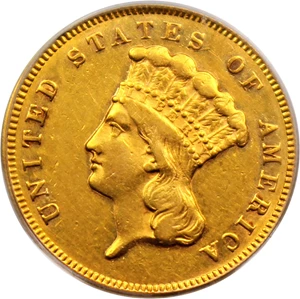 image for: 1870 $3 PCGS AU50