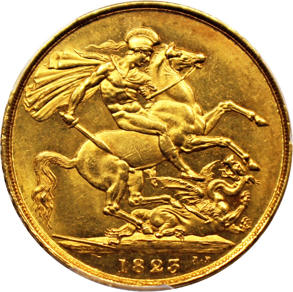 image for: Great Britain: 1823 2 Pd PCGS AU58 (KM# 690)