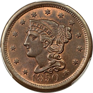 image for: 1850 1c PCGS MS66 BN