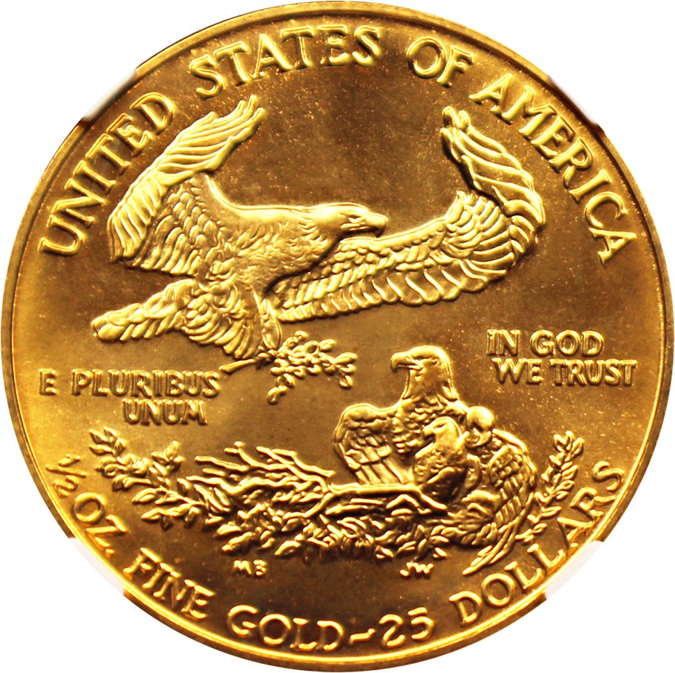 image for: 1990 Gold Eagle $25 NGC MS69