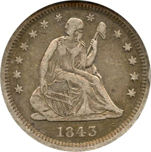 image for: 1843-O 25c NGC VF25