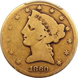 image for: 1860-S $5 PCGS Good-04