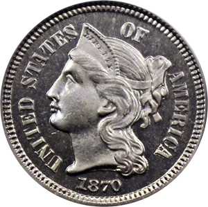 image for: 1870 3cN PCGS/CAC Proof 65 CAM