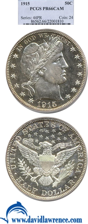 image for: 1915 50c PCGS Proof 66 Cameo