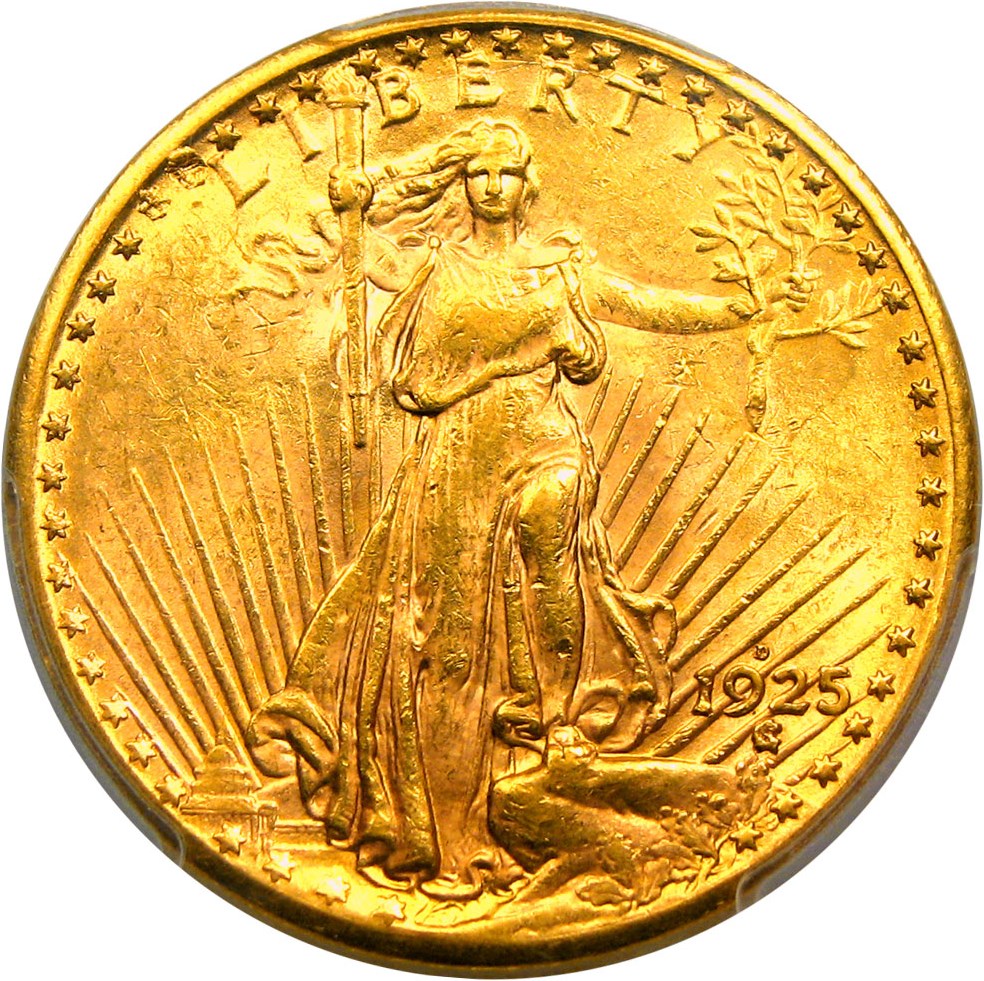 image for: 1925-D $20 PCGS MS61