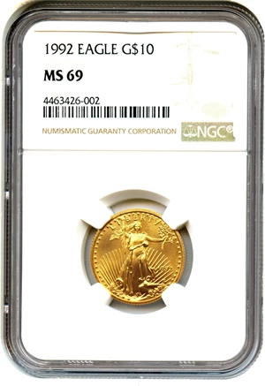 image for: 1992 Gold Eagle $10 NGC MS69