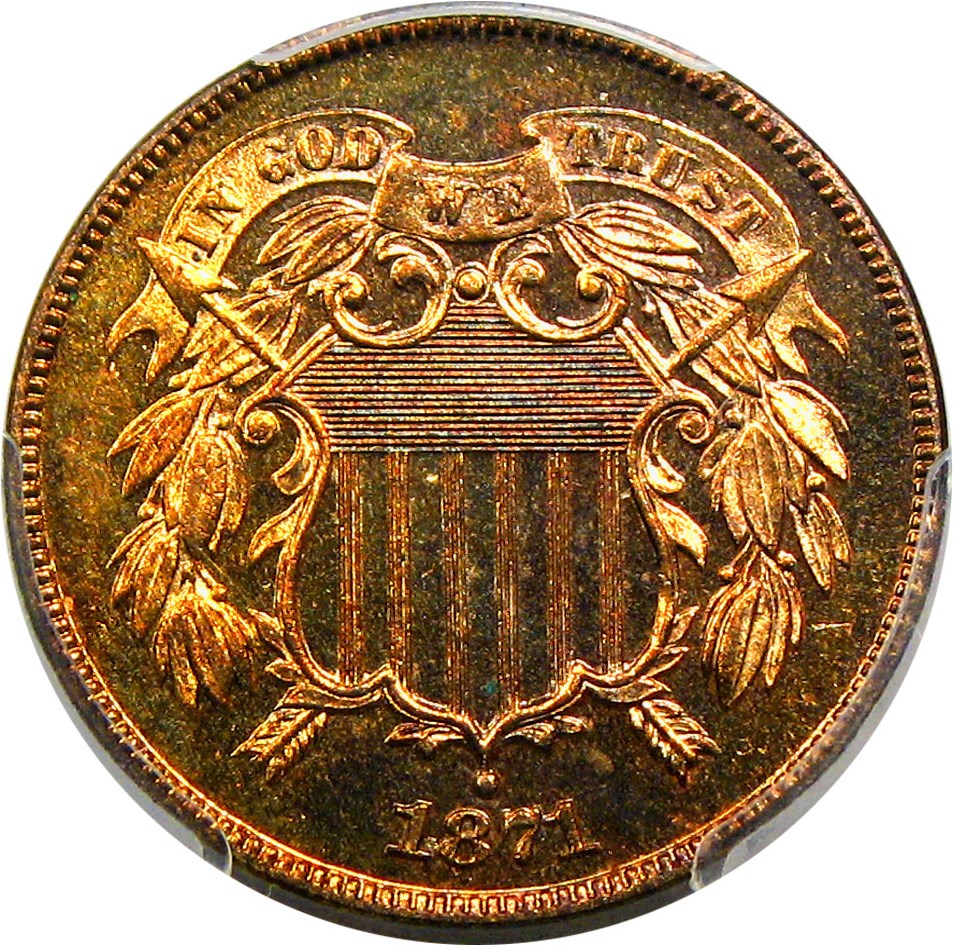 image for: 1871 2c PCGS Proof 65 RD
