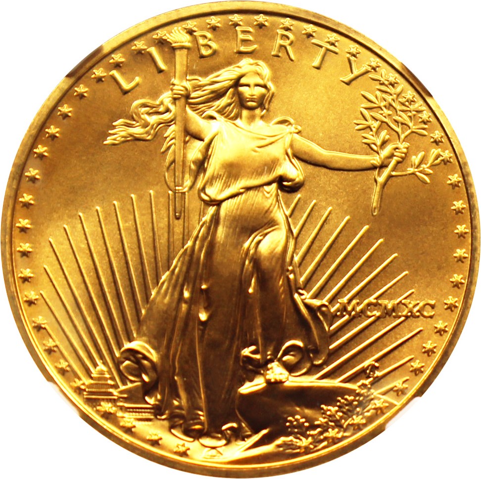 image for: 1990 Gold Eagle $25 NGC MS69