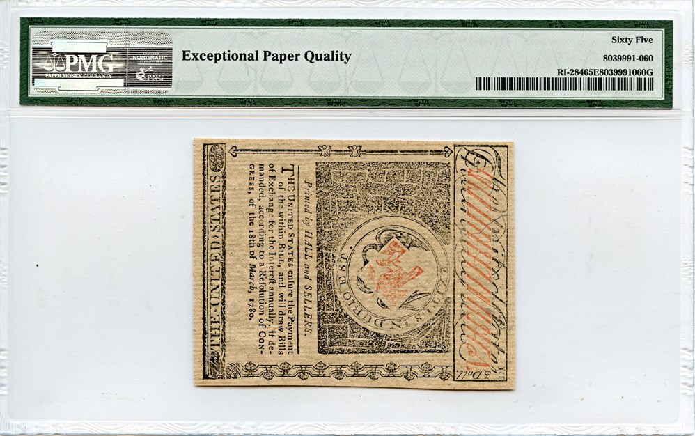 image for: FR. RI284 1780 2-Jul $3 Colonial Note PMG Gem Unc 65 EPQ