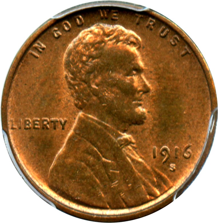 image for: 1916-S 1c PCGS/CAC MS64 RB