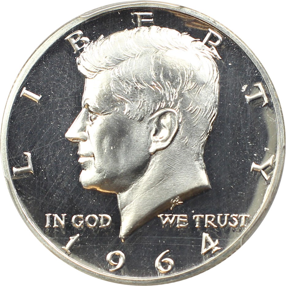 image for: 1964 50c PCGS Proof 67 DCAM (Accented Hair)