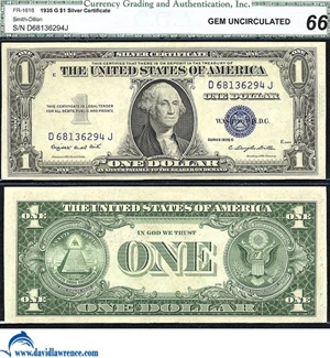 image for: Fr.1616 1935-G $ 1 CGA Gem CU 66