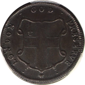 image for: Elephant LONDON 1/2 P PCGS XF45 (Thick Planchet)
