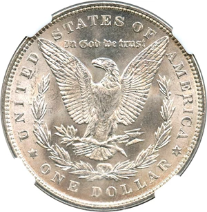 image for: Hot 50 VAM: 1889 $1 NGC MS64 (VAM-20, Doubled Ear)