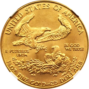 image for: 1992 Gold Eagle $25 NGC MS69