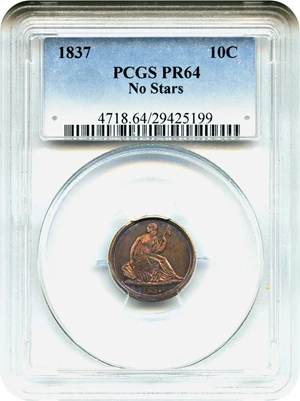 image for: 1837 10c PCGS Proof 64 (No Stars)