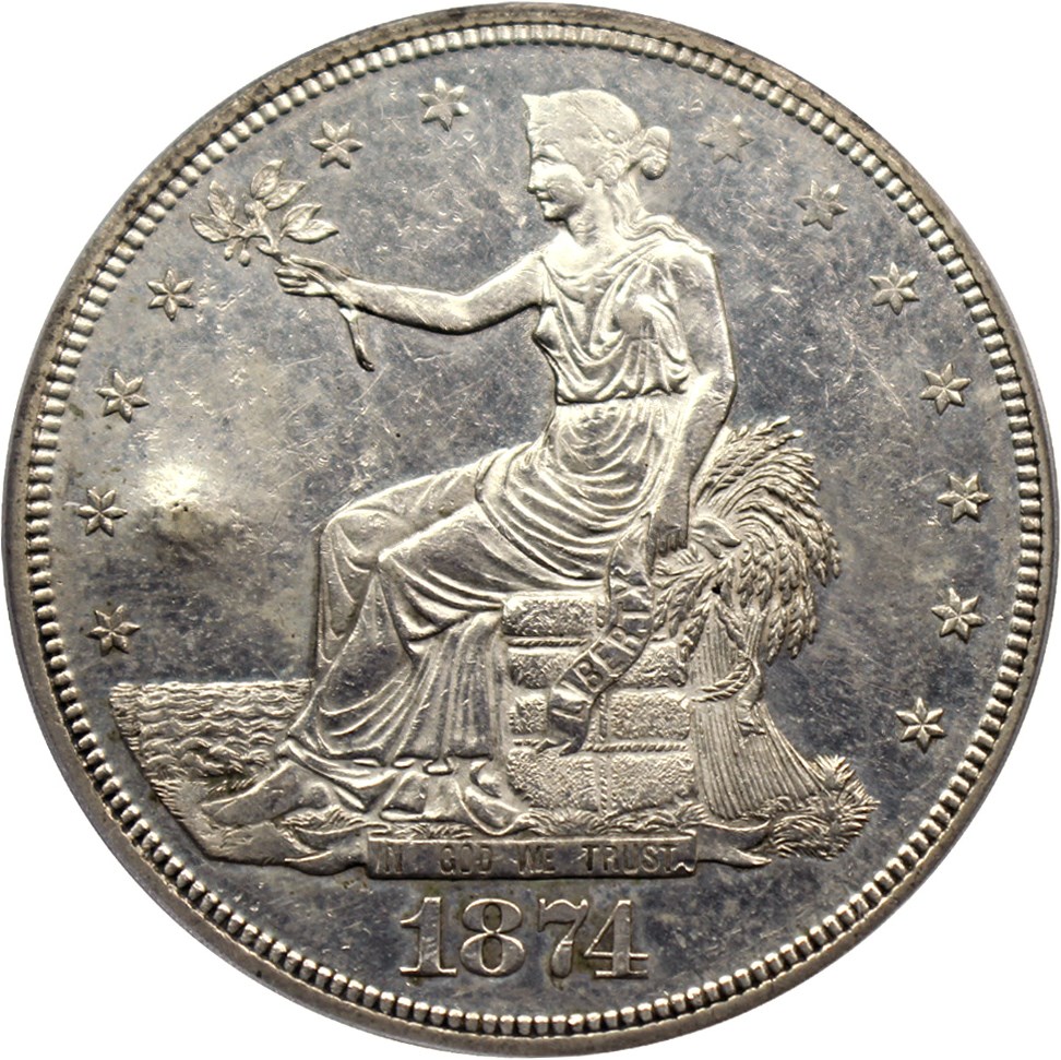 1874-CC Trade$ Chopmarked MS