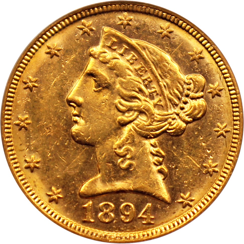 image for: 1894-O $5 PCGS MS61