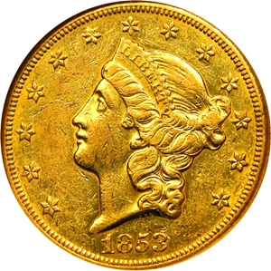 image for: 1853-O $20 NGC/CAC AU55