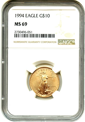 image for: 1994 Gold Eagle $10 NGC MS69