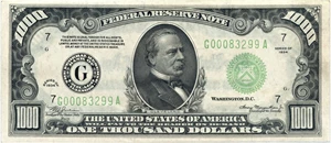 image for: FR. 2211a-G 1934 $1000 DGS Federal Reserve Note PCGS Gem New 65 PPQ