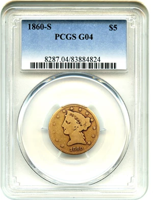 image for: 1860-S $5 PCGS Good-04