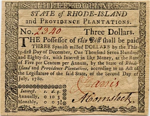 image for: FR. RI284 1780 2-Jul $3 Colonial Note PMG Gem Unc 65 EPQ