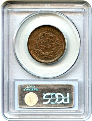 image for: 1856 1c PCGS MS63 RB (Slanted 5)