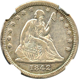 image for: 1842-O 25c NGC XF45 (Large Date)