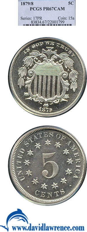 image for: 1879/8 5c PCGS Proof 67 Cameo