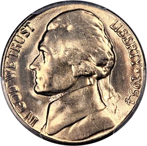 image for: 1954-S/D 5c PCGS MS65
