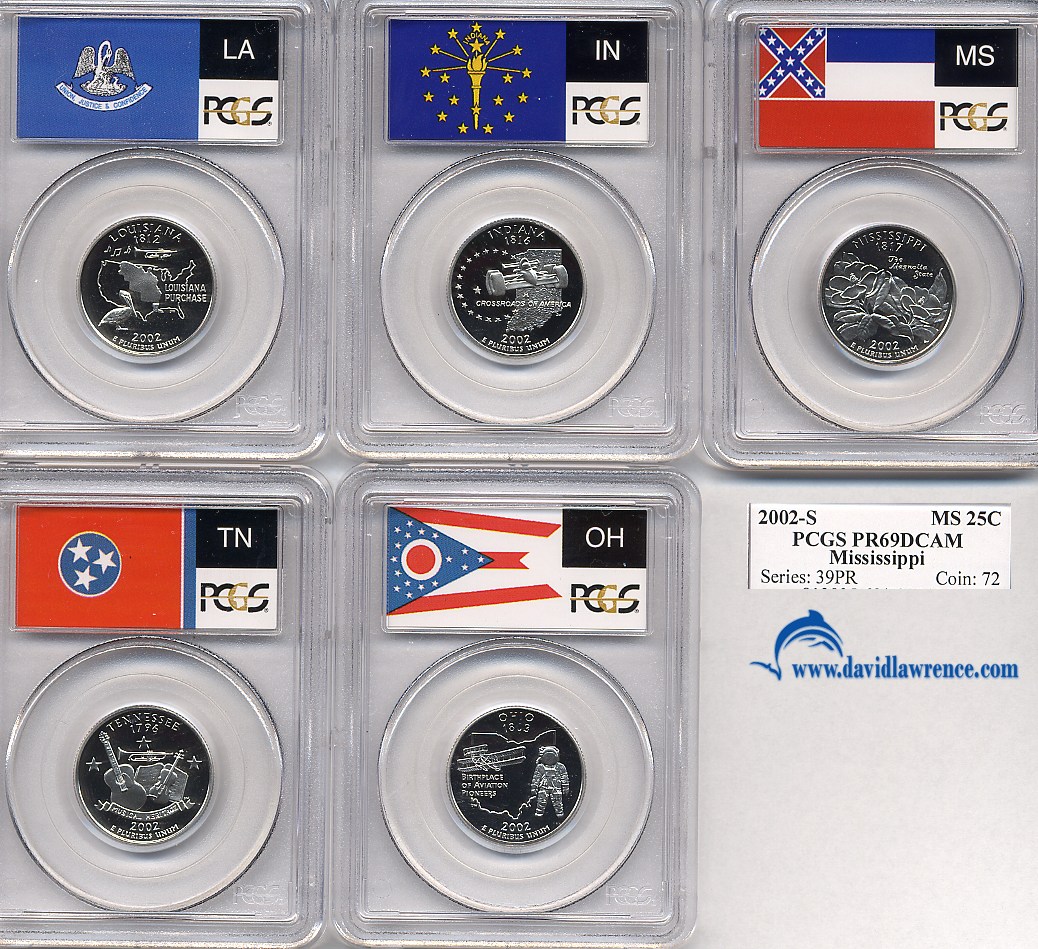 image for: 2002-S 5pc State 25c Clad PCGS Proof 69 DCameo