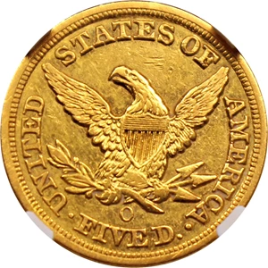 image for: 1854-O $5 NGC AU55