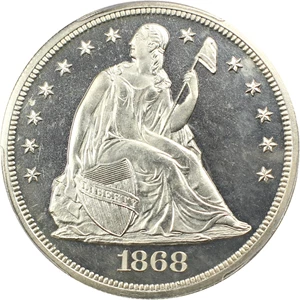 image for: 1868 $1 PCGS Proof 64 CAM
