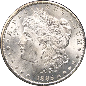 image for: 1885-CC $1 PCGS/GSA MS63 (GSA Hoard)