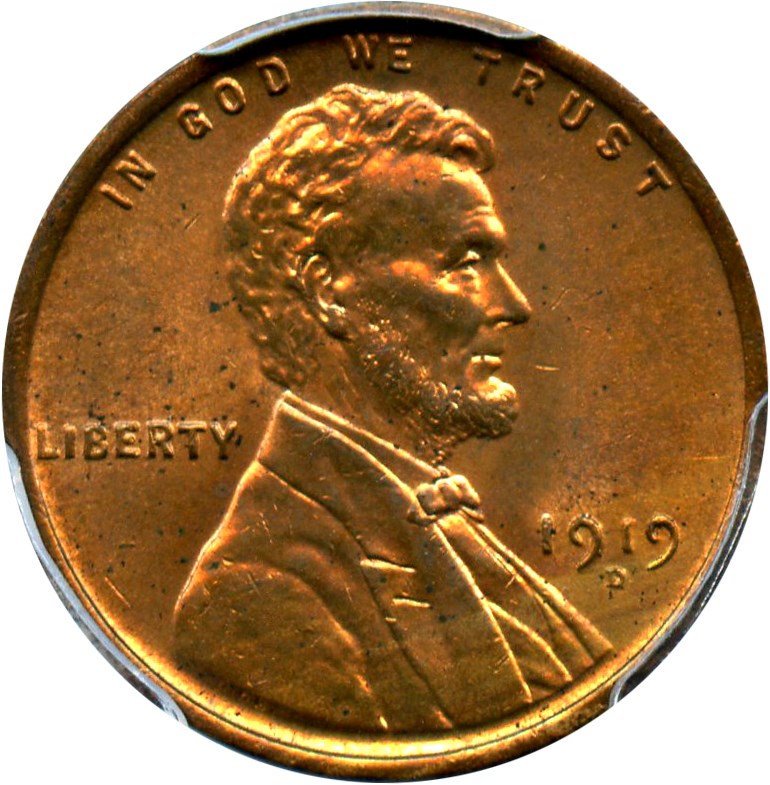 image for: 1919-D 1c PCGS MS64 RB